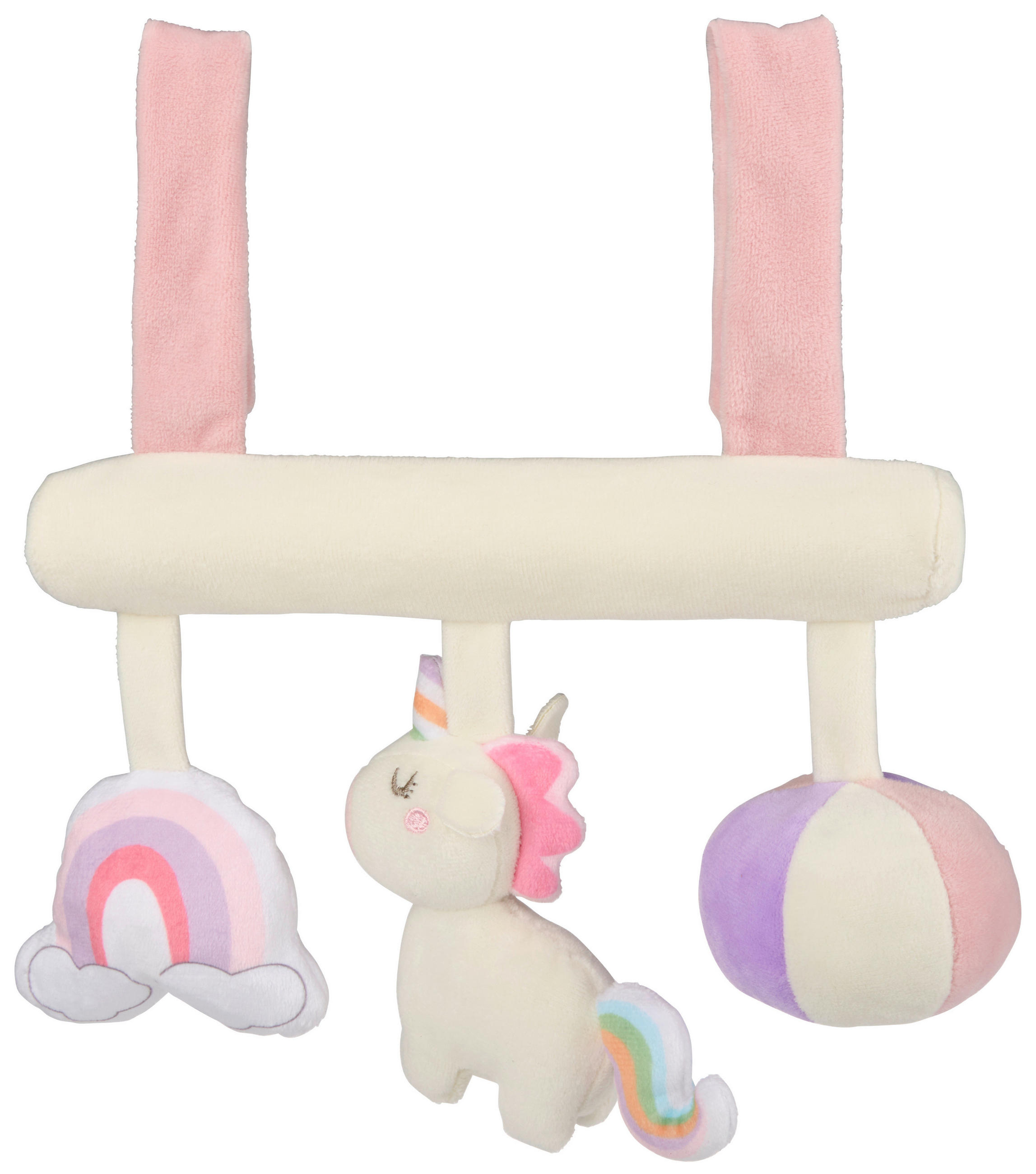 HRAZDIČKA NA AUTOSEDAČKU - biela, Trend, textil (23cm) - Patinio