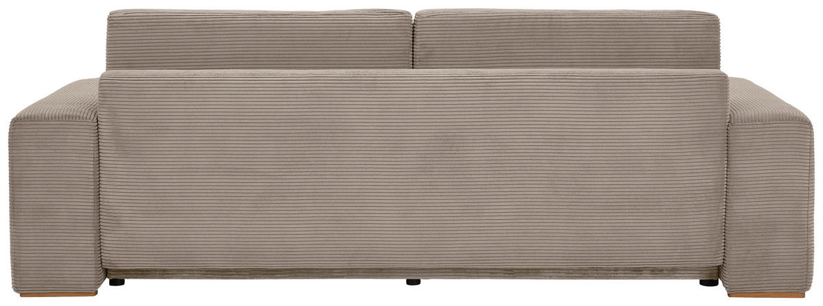 SCHLAFSOFA in Cord Taupe  - Taupe/Buchefarben, Konventionell, Holz/Kunststoff (255/86/123cm) - Livetastic