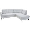 ECKSOFA in Webstoff Hellgrau  280/236 cm  - Hellgrau/Schwarz, MODERN, Textil/Metall (280/236cm) - Valnatura