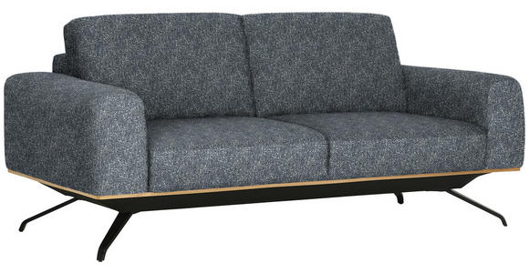 3-SITZER-SOFA in Struktur Dunkelgrau - Dunkelgrau/Schwarz, Design, Holz/Textil (196/85-104/95cm) - Novel