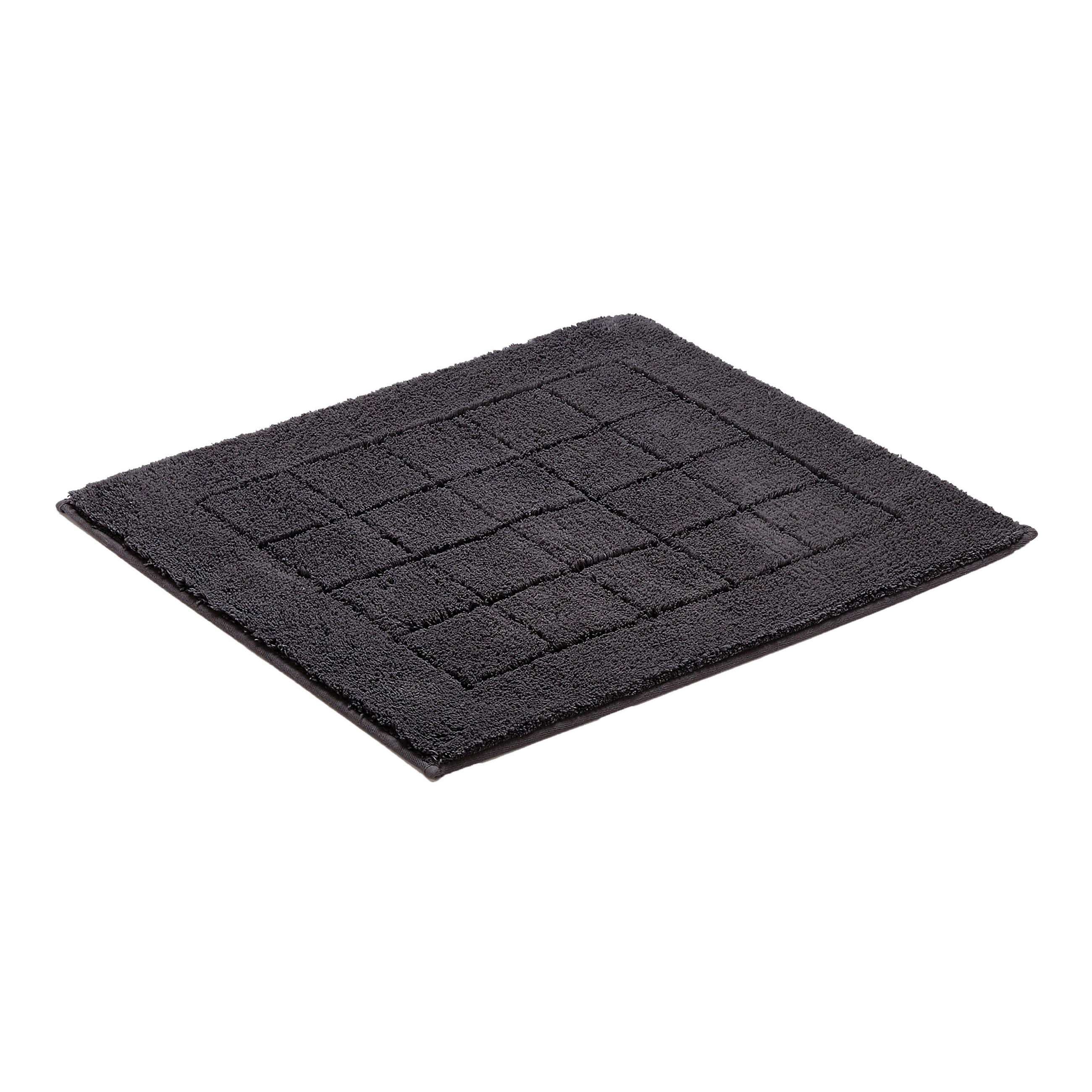 BADEMATTE Graphitfarben 55/65 cm  - Graphitfarben, Basics, Kunststoff/Textil (55/65cm) - Vossen