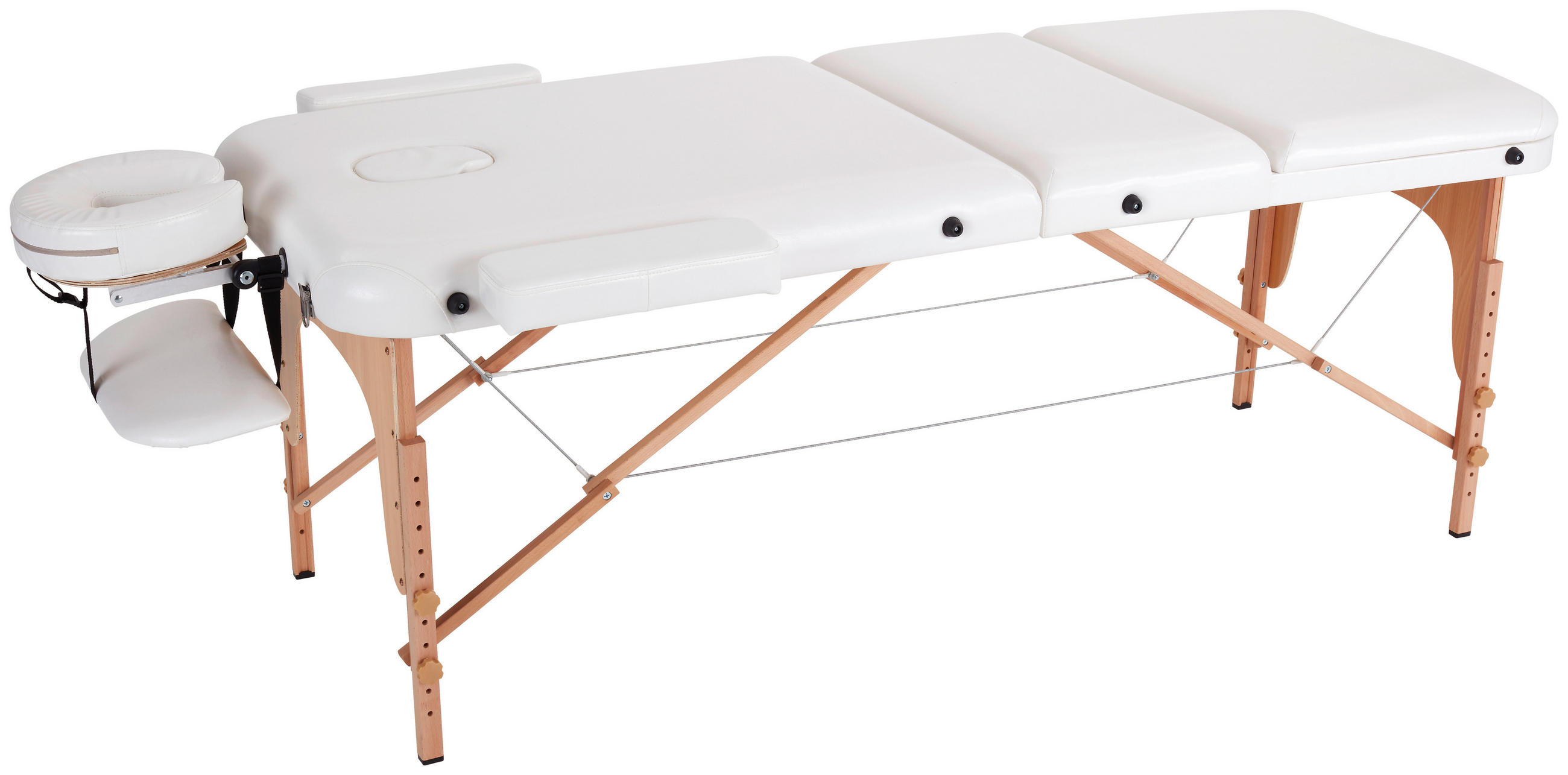 MASSAGELIEGE - Weiß, Trend, Holz/Holzwerkstoff (185/70/62-85cm) - Novel