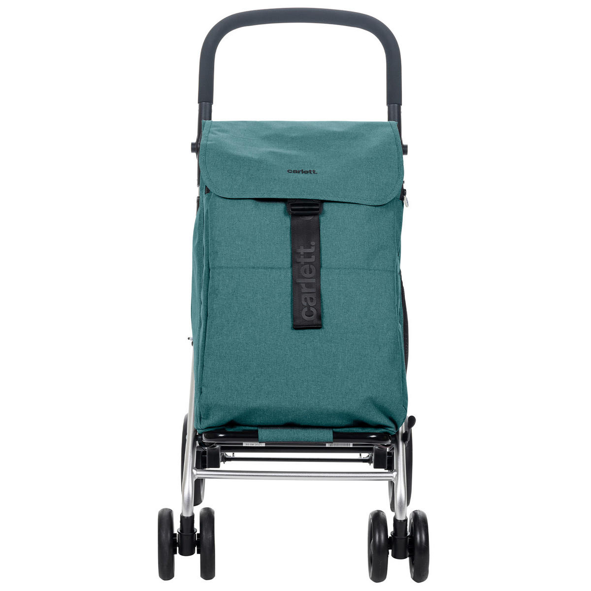 EINKAUFSTROLLEY  - Silberfarben/Mintgrün, Trend, Textil/Metall (48/102/62cm) - Milino