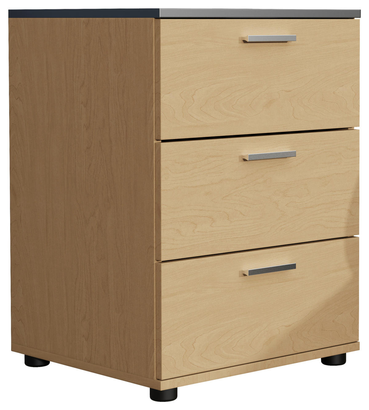 SÄNGBORD i antracit, ekfärgad  - honungsek/silver, Modern, trämaterial/plast (46/59/42cm) - MID.YOU