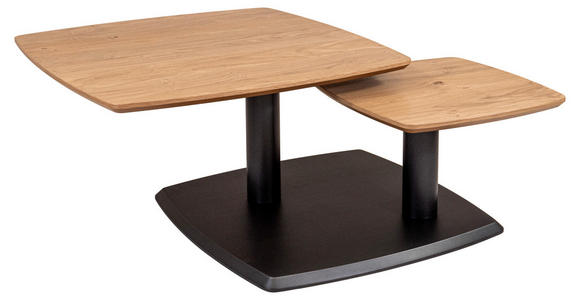 COUCHTISCH in Holz, Holzwerkstoff, Metall 76/76/38-43 cm - Wildeiche/Anthrazit, Natur, Holz/Holzwerkstoff (76/76/38-43cm) - Venda