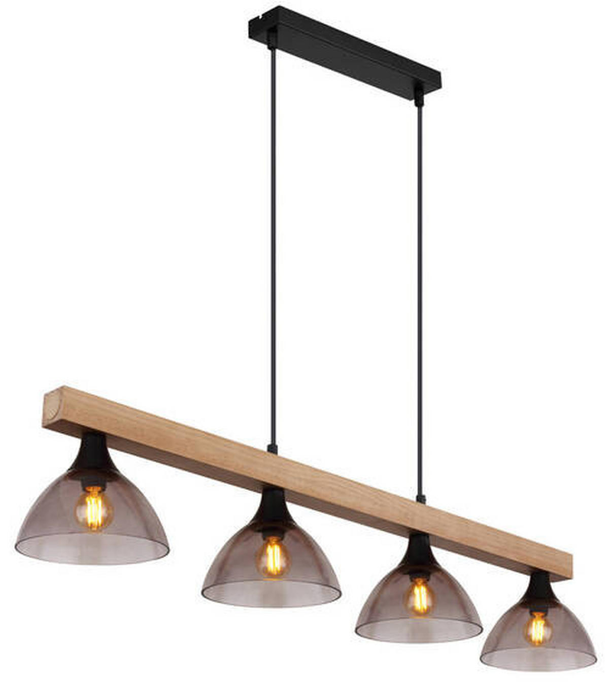 HÄNGLAMPA 96/17/150 cm  - svart/naturfärgad, Natur, metall/trä (96/17/150cm) - Globo