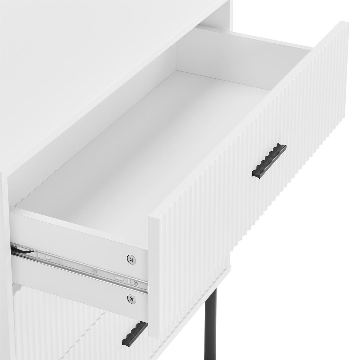 KOMODA, černá, bílá, 80/80/40 cm - bílá/černá, Design, kov/kompozitní dřevo (80/80/40cm) - MID.YOU