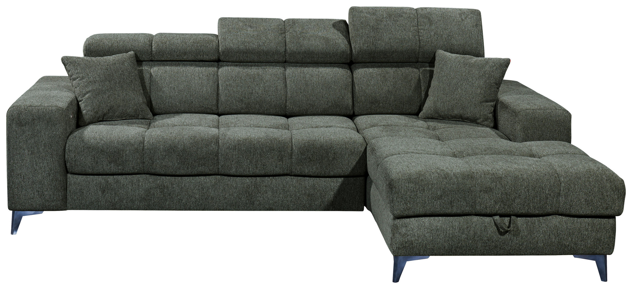 ROHOVÁ SEDAČKA, textil, tmavozelená - čierna/tmavozelená, Konventionell, textil/plast (268/172cm) - MID.YOU
