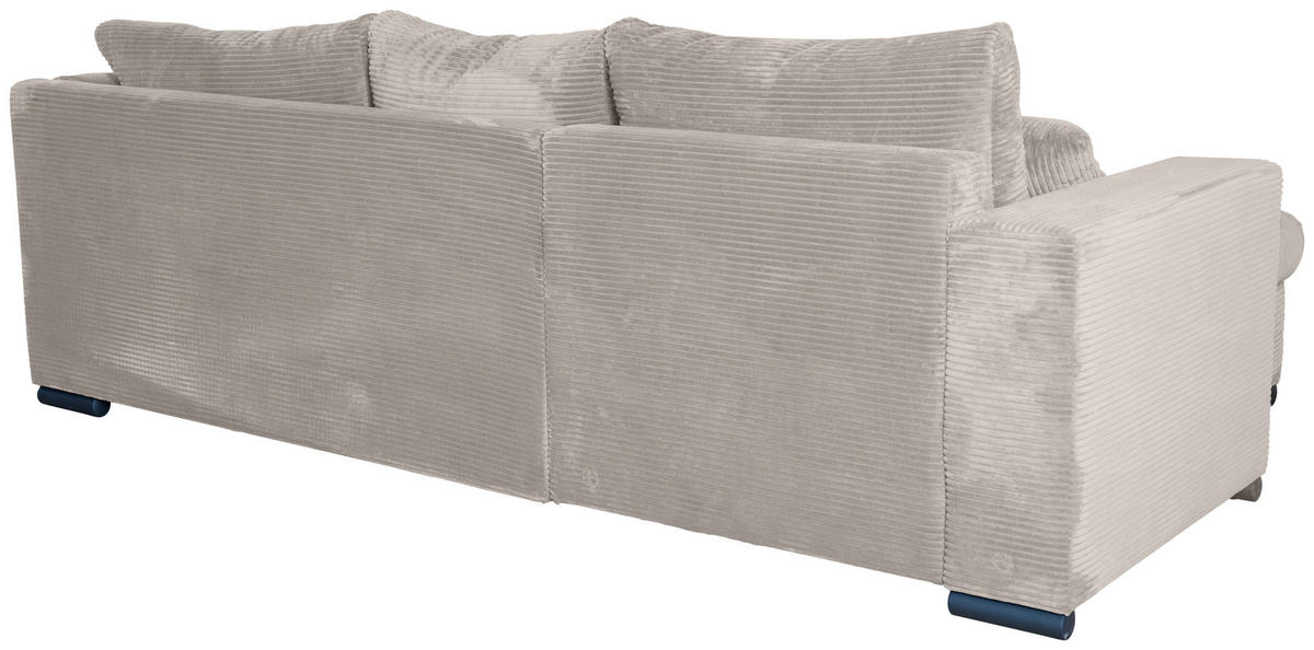 ECKSOFA Beige Cord  - Beige/Schwarz, KONVENTIONELL, Textil/Metall (168/258cm) - Carryhome