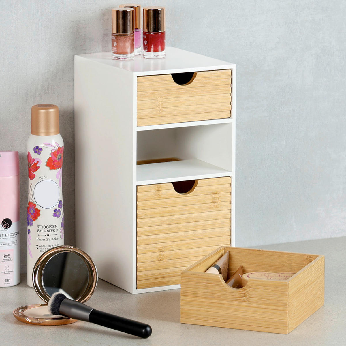 TISCHORGANIZER    14/16/27 cm  - Naturfarben/Weiß, Basics, Holz/Holzwerkstoff (14/16/27cm) - Kesper