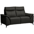 2-SITZER-SOFA  in Echtleder Mokka   - Schwarz/Mokka, Design, Leder/Metall (176/105/98cm) - Belluti