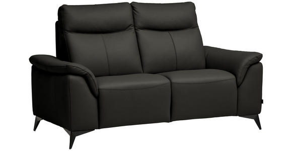 2-SITZER-SOFA  in Echtleder Mokka   - Schwarz/Mokka, Design, Leder/Metall (176/105/98cm) - Belluti