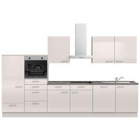 KÜCHENLEERBLOCK 360 cm   in Schieferfarben, Hellgrau  - Schieferfarben/Edelstahlfarben, MODERN, Holzwerkstoff/Metall (360cm) - Nobilia