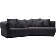 ECKSOFA in Chenille Dunkelgrau  315/180 cm  - Dunkelgrau/Schwarz, MODERN, Kunststoff/Textil (315/180cm) - Hom`in