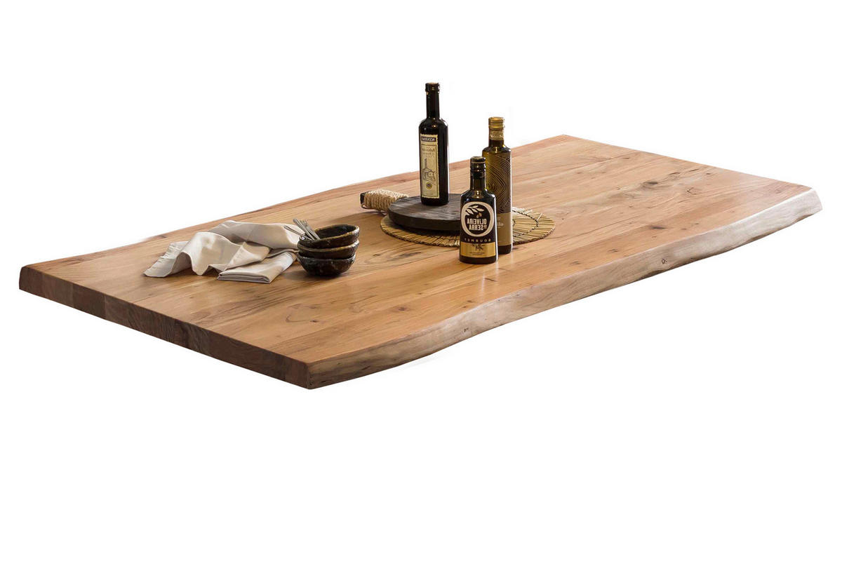 ESSTISCH 200/100/78 cm Echtholz  Holz, Metall rechteckig Braun, Naturfarben  - Braun/Naturfarben, MODERN, Holz/Metall (200/100/78cm) - MID.YOU