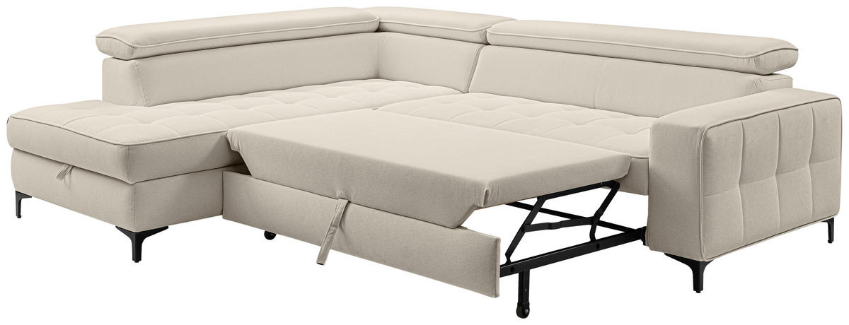 ECKSOFA  in Struktur Grau  203/251 cm  - Schwarz/Grau, Design, Textil/Metall (203/251cm) - MID.YOU