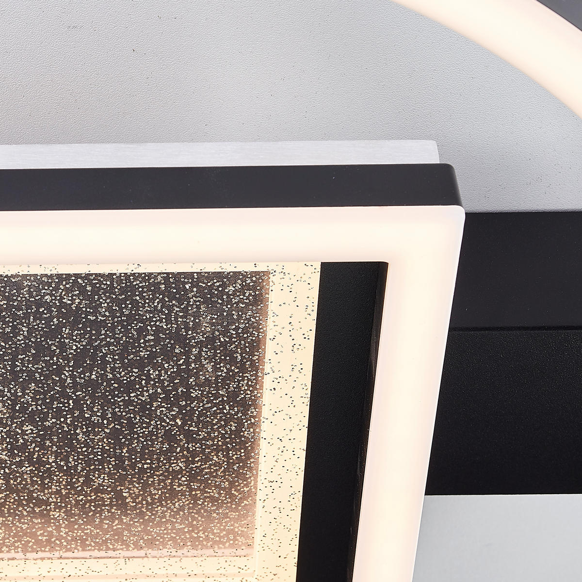 LED-DECKENLEUCHTE 37/6/37 cm   - Schwarz, Design, Kunststoff/Metall (37/6/37cm) - Brilliant