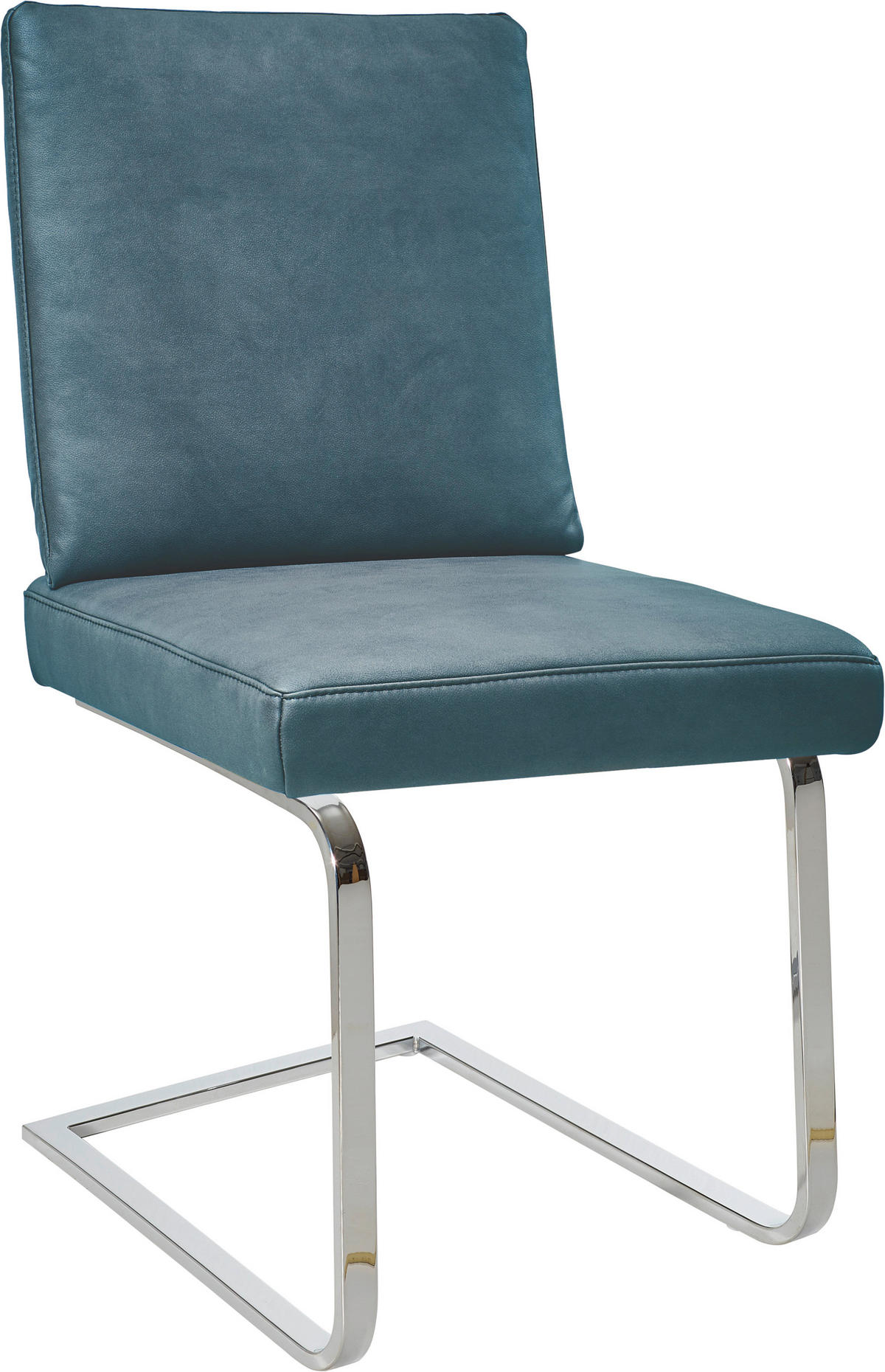 SCHWINGSTUHL  in Stahl Mikrofaser  - Chromfarben/Graublau, Design, Textil/Metall (46/92/60cm) - Dieter Knoll