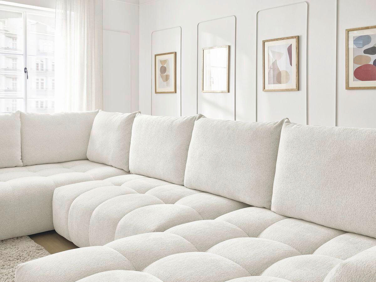 ECKSCHLAFSOFA EVEREST  mit Rücken echt, Armteil links, Armteil rechts Flachgewebe Weiß  - Schwarz/Weiß, MODERN, Kunststoff/Textil (212/423/198cm)