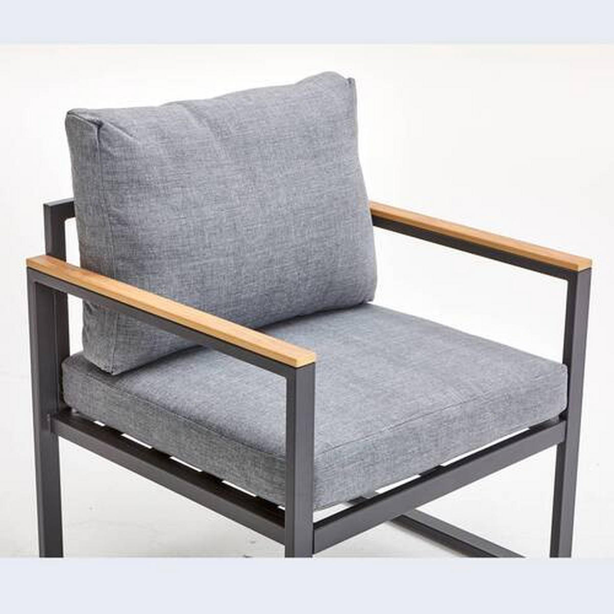 GARTENSESSEL Stahl Grau, Naturfarben, Dunkelgrau  - Dunkelgrau/Naturfarben, MODERN, Kunststoff/Textil (65/70/71cm) - Ambia Garden