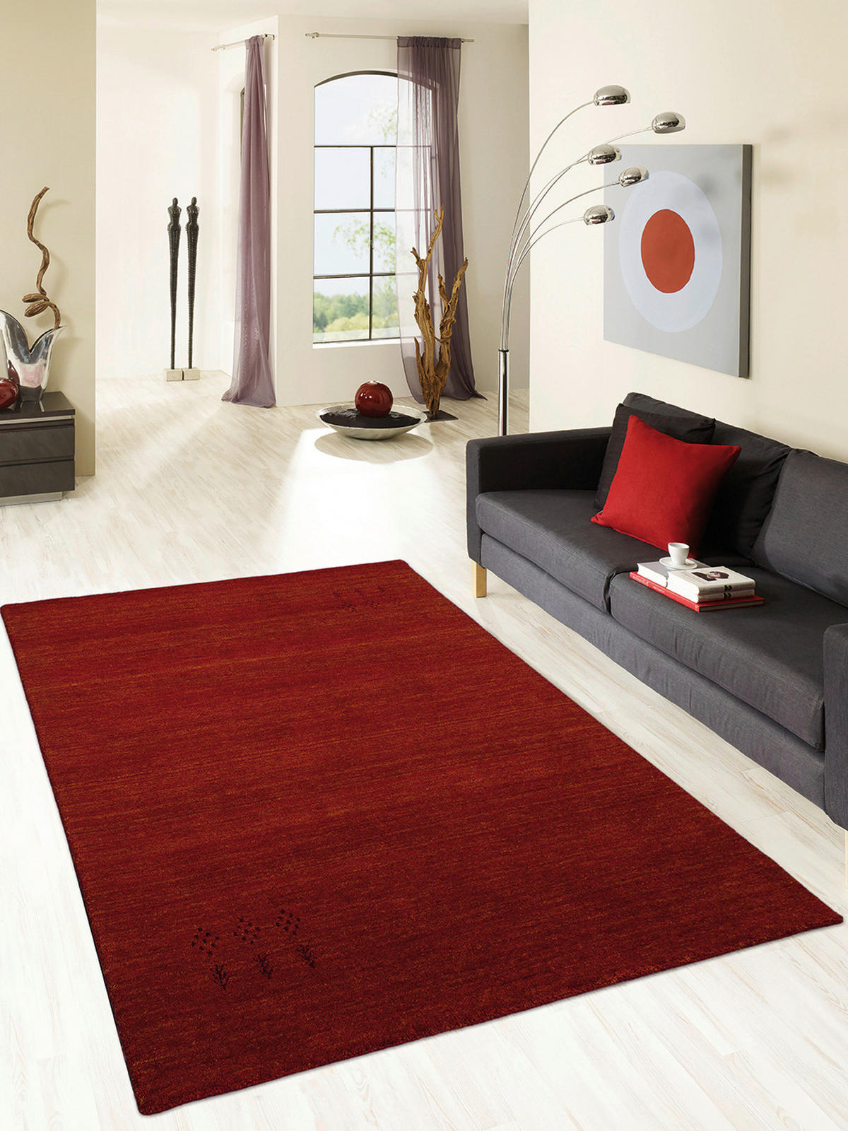 WOLLTEPPICH Wohnzimmer 40/60 cm Katalog 01/2021 Indien Rot, Dunkelrot, Hellrot, Weinrot, Kirschrot rechteckig  - Hellrot/Rot, Basics, Textil (40/60cm) - Cazaris