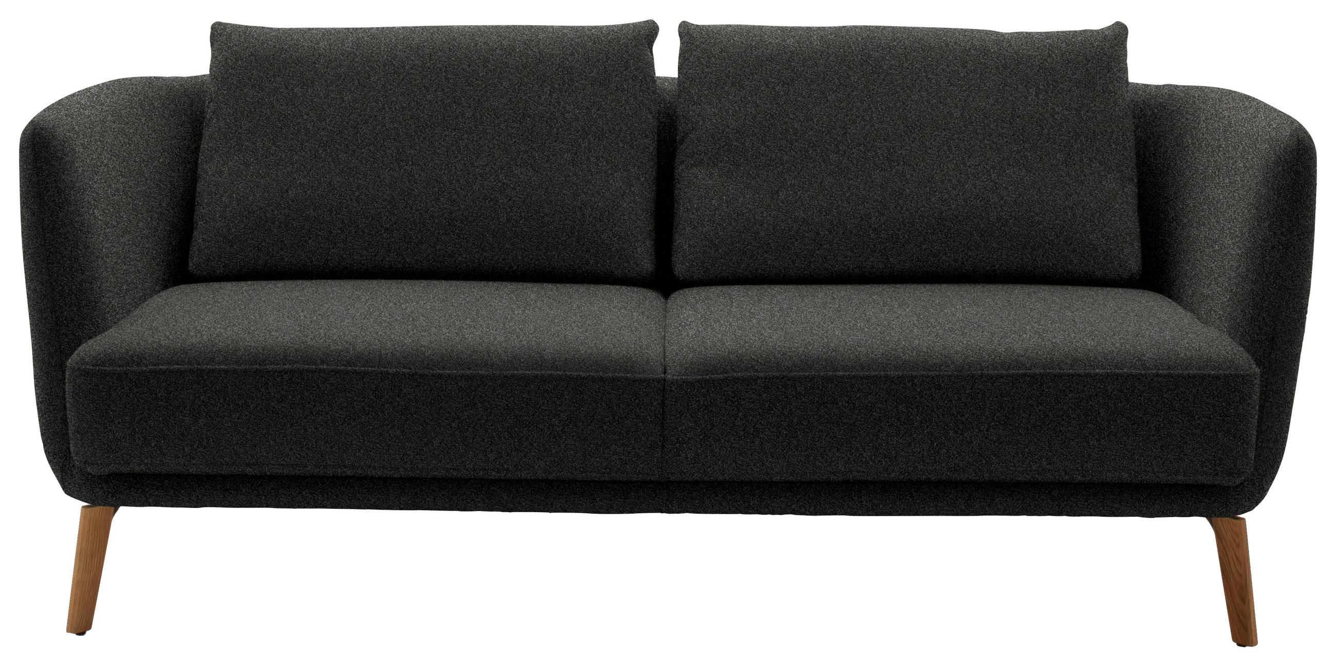 2,5-SITZER  in Flachgewebe Schwarz  - Eichefarben/Schwarz, Design, Holz/Textil (190/71/91cm) - Schöner Wohnen