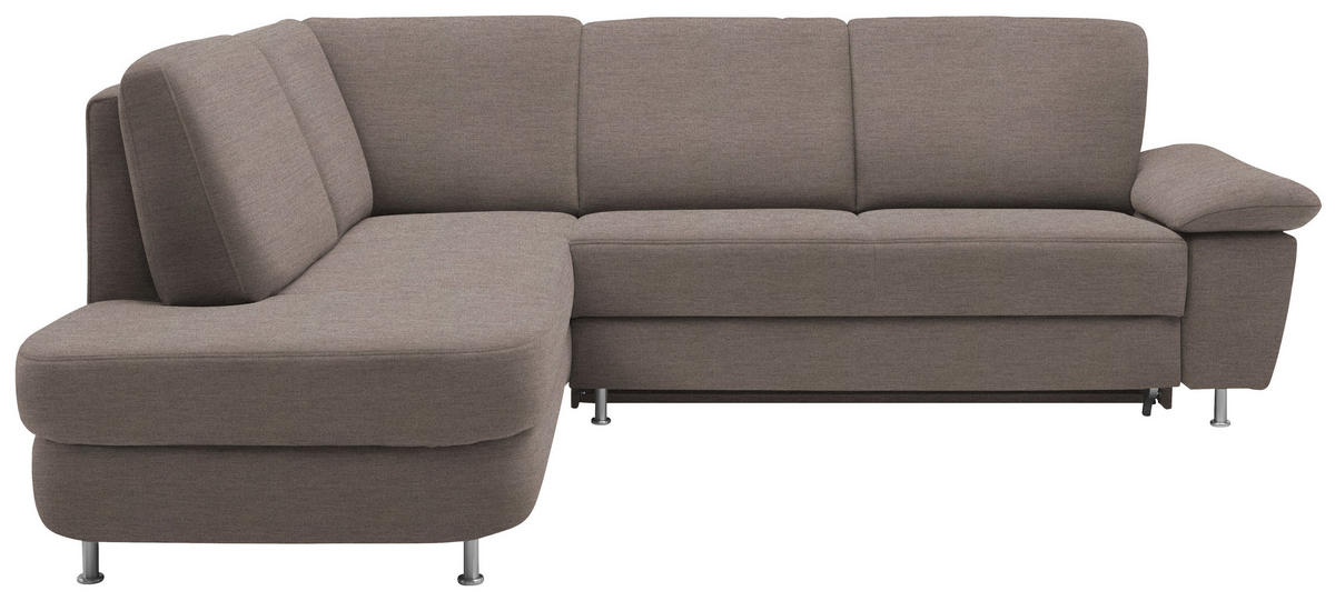 ROHOVÁ SEDAČKA, textil, světle hnědá - barvy hliníku/světle hnědá, Konvenční, kov/textil (212/262cm) - Ada Austria