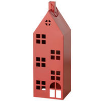 LATERNENHAUS - Rot, LIFESTYLE, Metall (21/18/65cm)