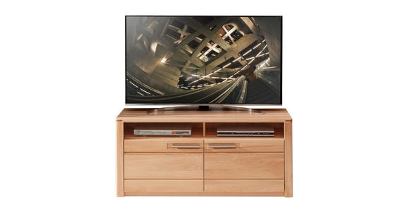 TV-ELEMENT 131/58/45 cm  - Edelstahlfarben/Kernbuche, Natur, Holz/Holzwerkstoff (131/58/45cm) - Carryhome