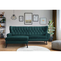 ECKSOFA  in Webstoff Petrol  165/237 cm  - Petrol/Schwarz, Design, Holz/Textil (165/237cm) - Stylife