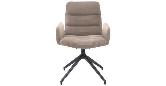 ARMLEHNSTUHL  in Cord  - Taupe/Schwarz, Design, Textil/Metall (61/88/66cm) - Dieter Knoll