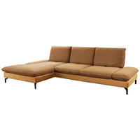 ECKSOFA in Flachgewebe Gelb, Goldfarben  - Gelb/Goldfarben, Design, Textil/Metall (176/304cm) - Moderano
