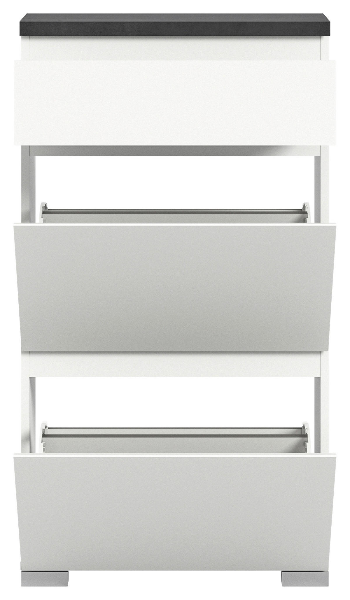 SCHUHSCHRANK  in 60/109/27 cm  - Silberfarben/Weiß, MODERN (60/109/27cm)