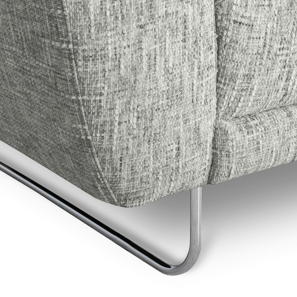 ECKSOFA 273/250 cm SPRING in Webstoff Grau Zierkissen  273/250 cm  - Chromfarben/Grau, Design, Textil/Metall (273/250cm) - Livetastic