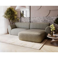 ECKSOFA Chenille Taupe  - Taupe/Schwarz, Design, Kunststoff/Textil (288/170cm) - Livetastic