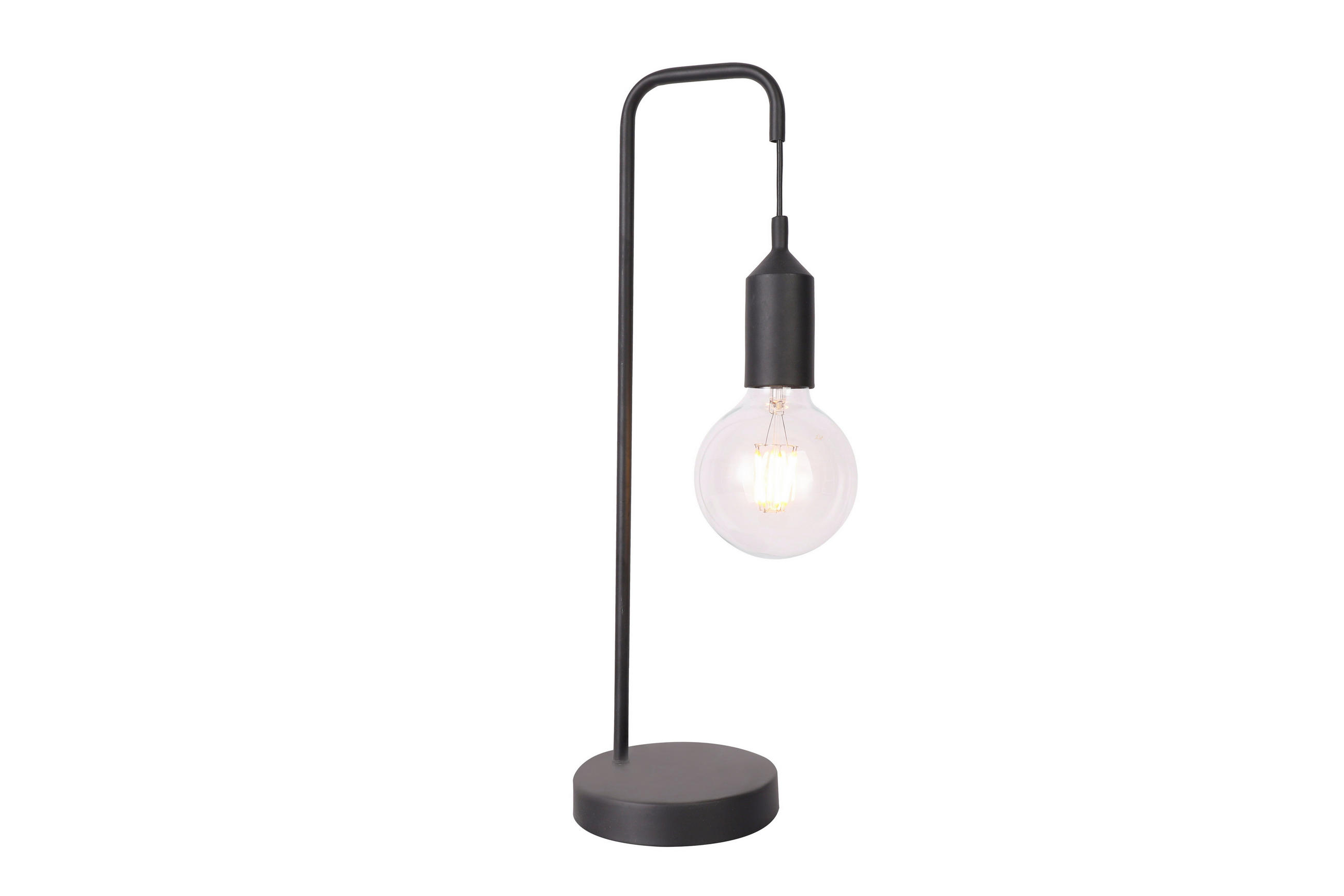 TISCHLEUCHTE 15/13/46 cm   - Schwarz, Trend, Textil/Metall (15/13/46cm)