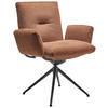 ARMLEHNSTUHL beflockt Haselnussfarben  - Anthrazit/Haselnussfarben, Design, Textil/Metall (70/89/68cm) - Dieter Knoll