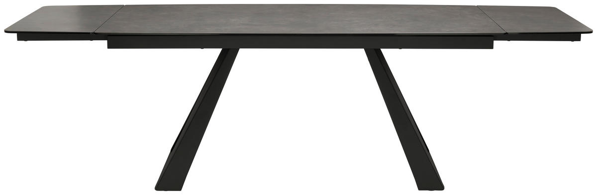 ESSTISCH in Metall, Glas, Keramik 180/90/76 cm  - Schwarz/Grau, MODERN, Glas/Keramik (180/90/76cm) - Livetastic