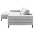 ECKSOFA  in Flachgewebe Creme  177/253 cm  - Creme/Schwarz, Design, Textil/Metall (177/253cm) - Dieter Knoll