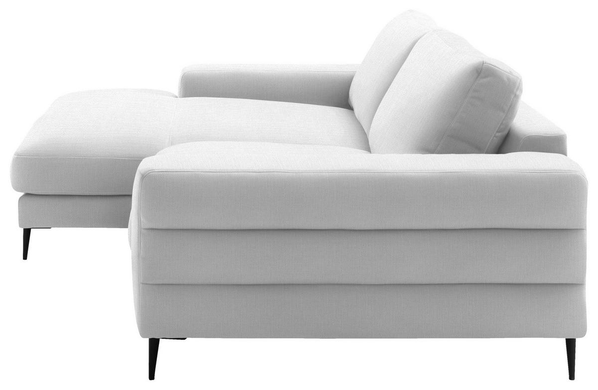 ECKSOFA in Flachgewebe Creme  - Creme/Schwarz, Design, Textil/Metall (177/253cm) - Dieter Knoll