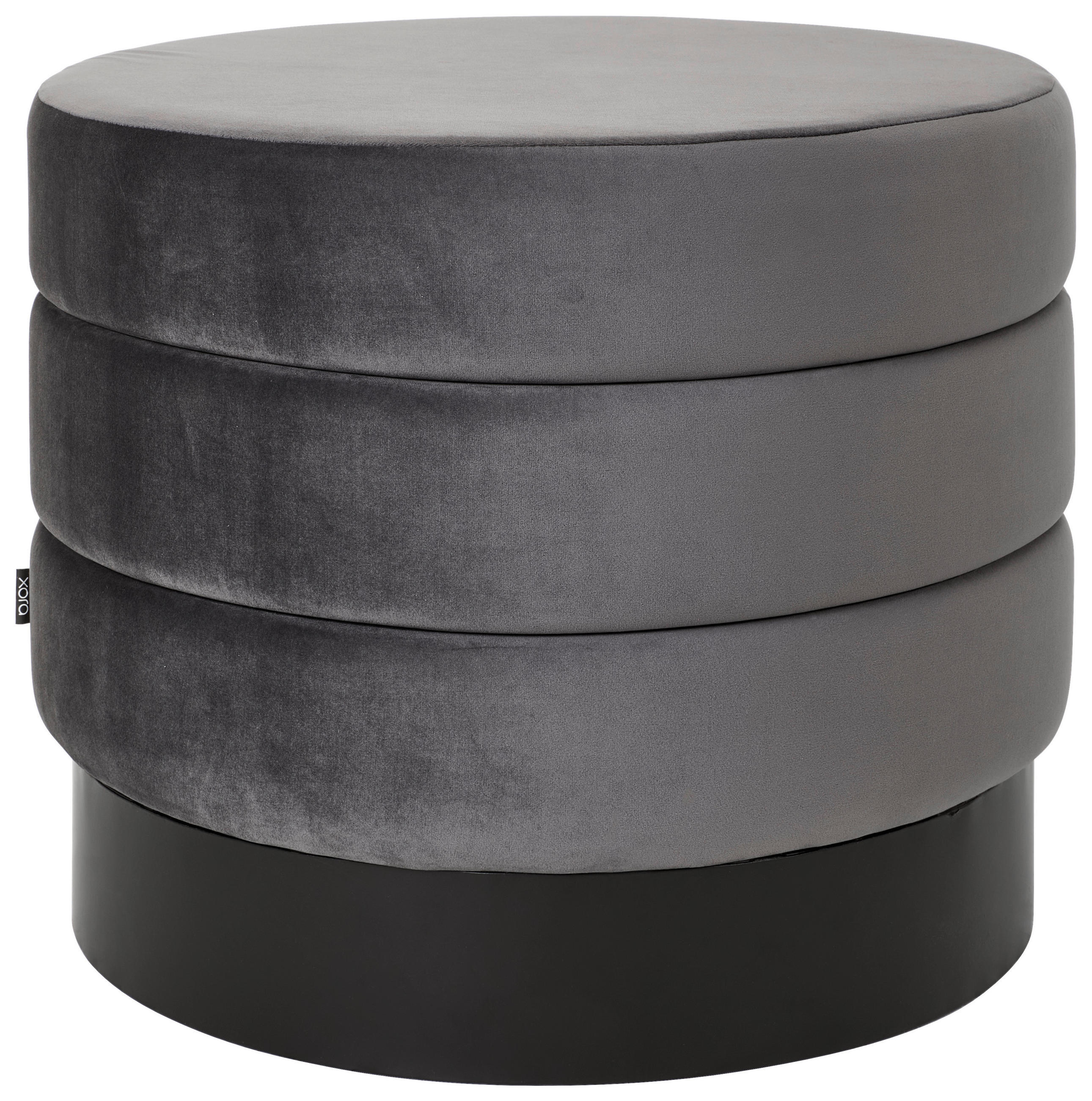 HOCKER in Metall, Textil Grau, Schwarz  - Schwarz/Grau, Trend, Textil/Metall (54/45/54cm) - Xora