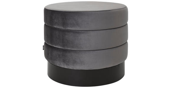 HOCKER in Metall, Textil Grau, Schwarz - Schwarz/Grau, Trend, Textil/Metall (54/45/54cm) - Xora