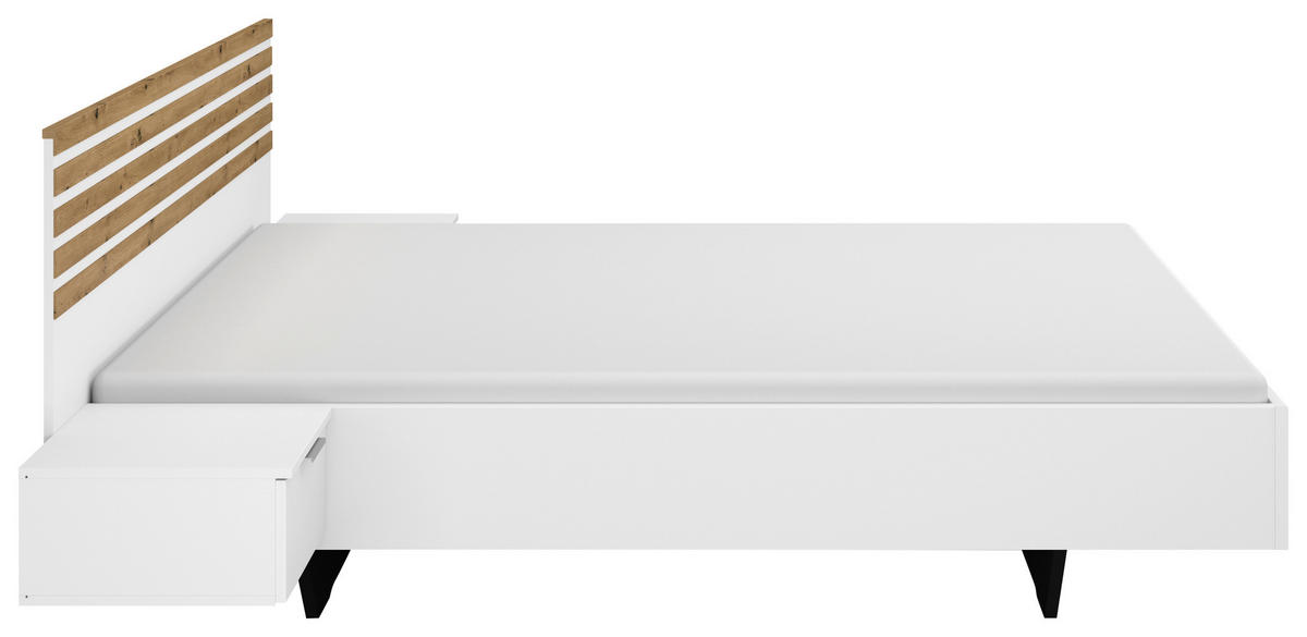 ÁGYSZETT 160/200 cm  fehér  - fehér, Basics, faalapú anyag (160/200cm) - Xora