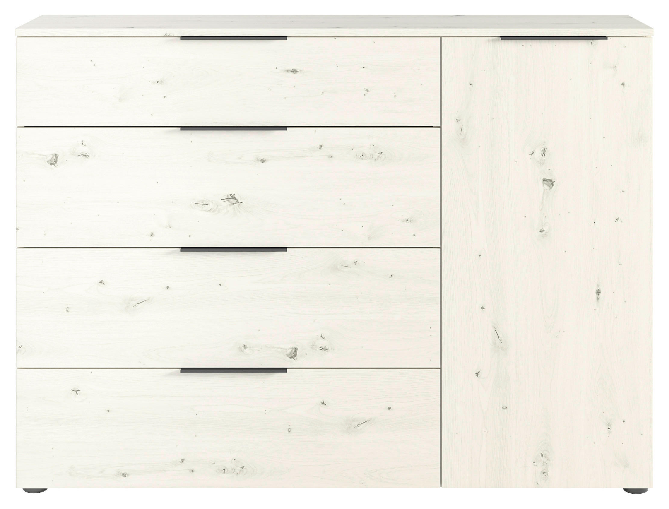 SIDEBOARD Weiß Einlegeböden  - Schwarz/Weiß, Basics, Holzwerkstoff/Kunststoff (135,3/99,8/40cm)