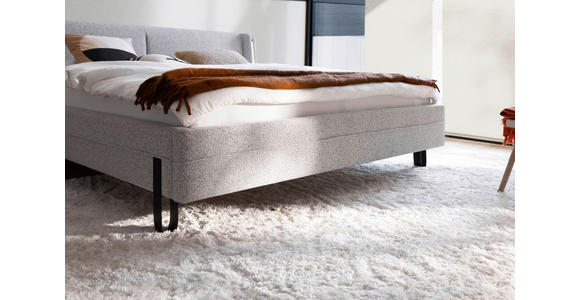 POLSTERBETT Beleuchtung 140/200 cm in Creme - Creme/Schwarz, MODERN, Textil/Metall (140/200cm) - Novel