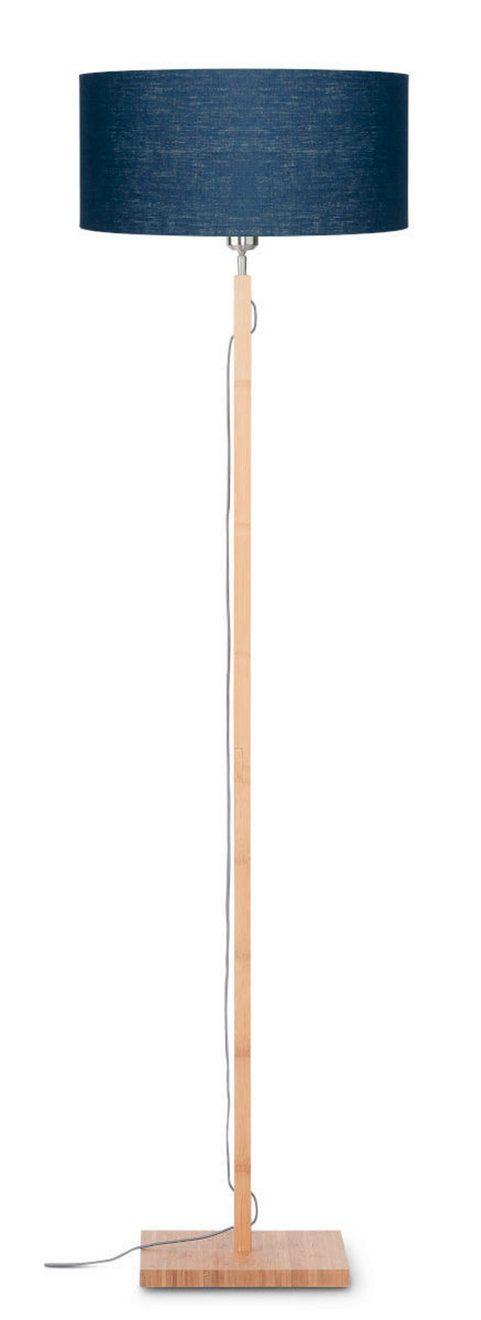 STEHLEUCHTE 47/167 cm    - Blau/Naturfarben, Trend (47/167cm) - Good & Mojo
