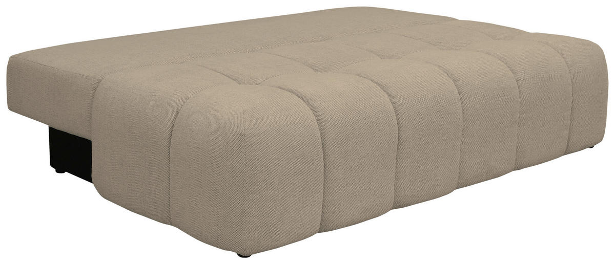 BOXSPRINGSOFA in Chenille Beige  - Beige/Schwarz, MODERN, Kunststoff/Textil (210/72/105cm) - Cantus