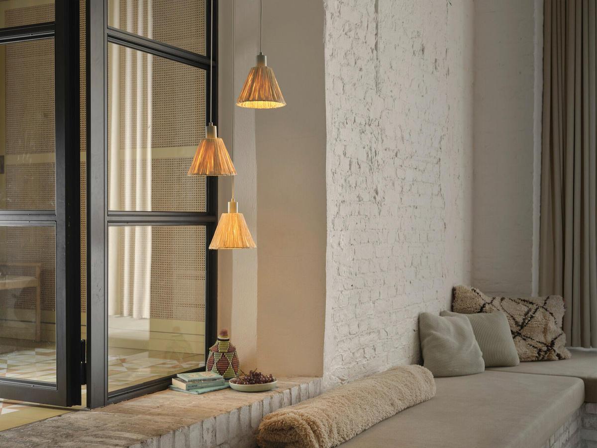 HÄNGELEUCHTE 43/125 cm  - Natur, Naturmaterialien/Metall (43/125cm) - Osram