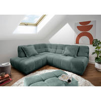 ECKSOFA Chenille Türkis  - Türkis/Schwarz, Modern, Kunststoff/Textil (203/254cm) - Livetastic
