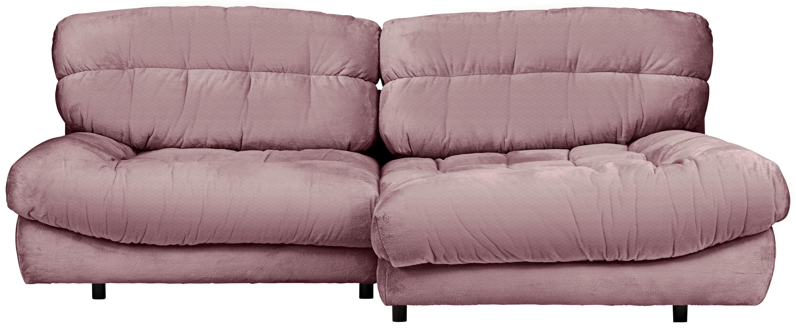 ECKSOFA Rosa Plüsch  - Schwarz/Rosa, KONVENTIONELL, Kunststoff/Textil (265/170cm) - Carryhome